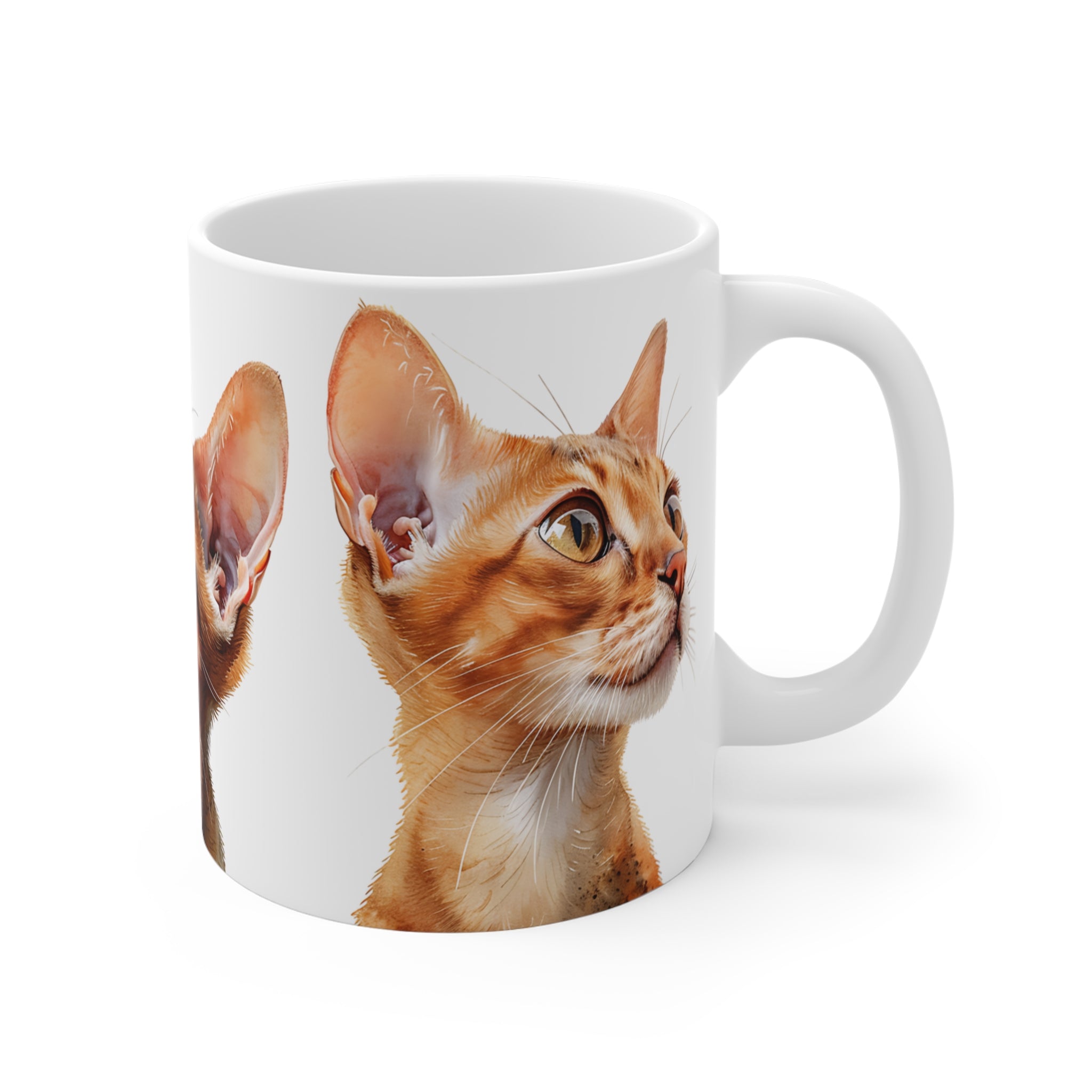 Artistic Cat Portraits Mug with Detailed Cat Faces Illustration