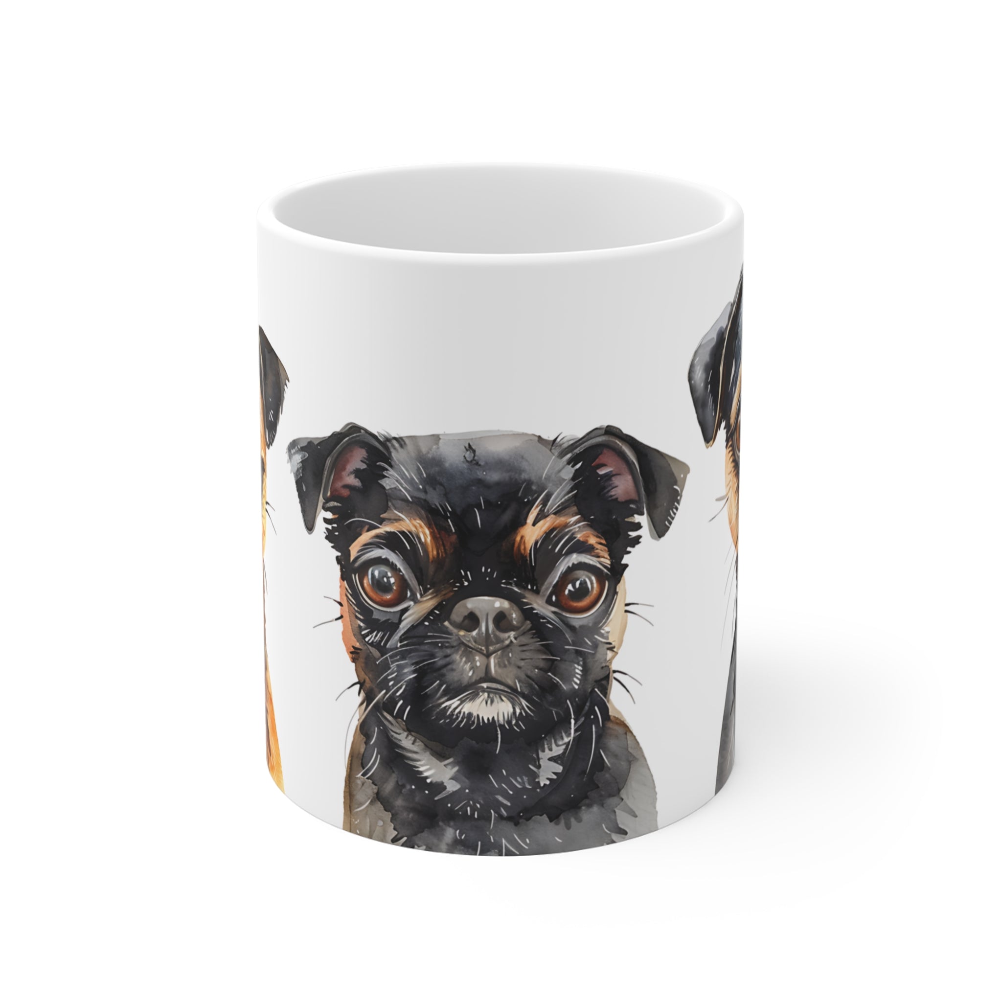 Cute Watercolor Brussels Griffon Dogs Mug - Artistic Pet Portrait
