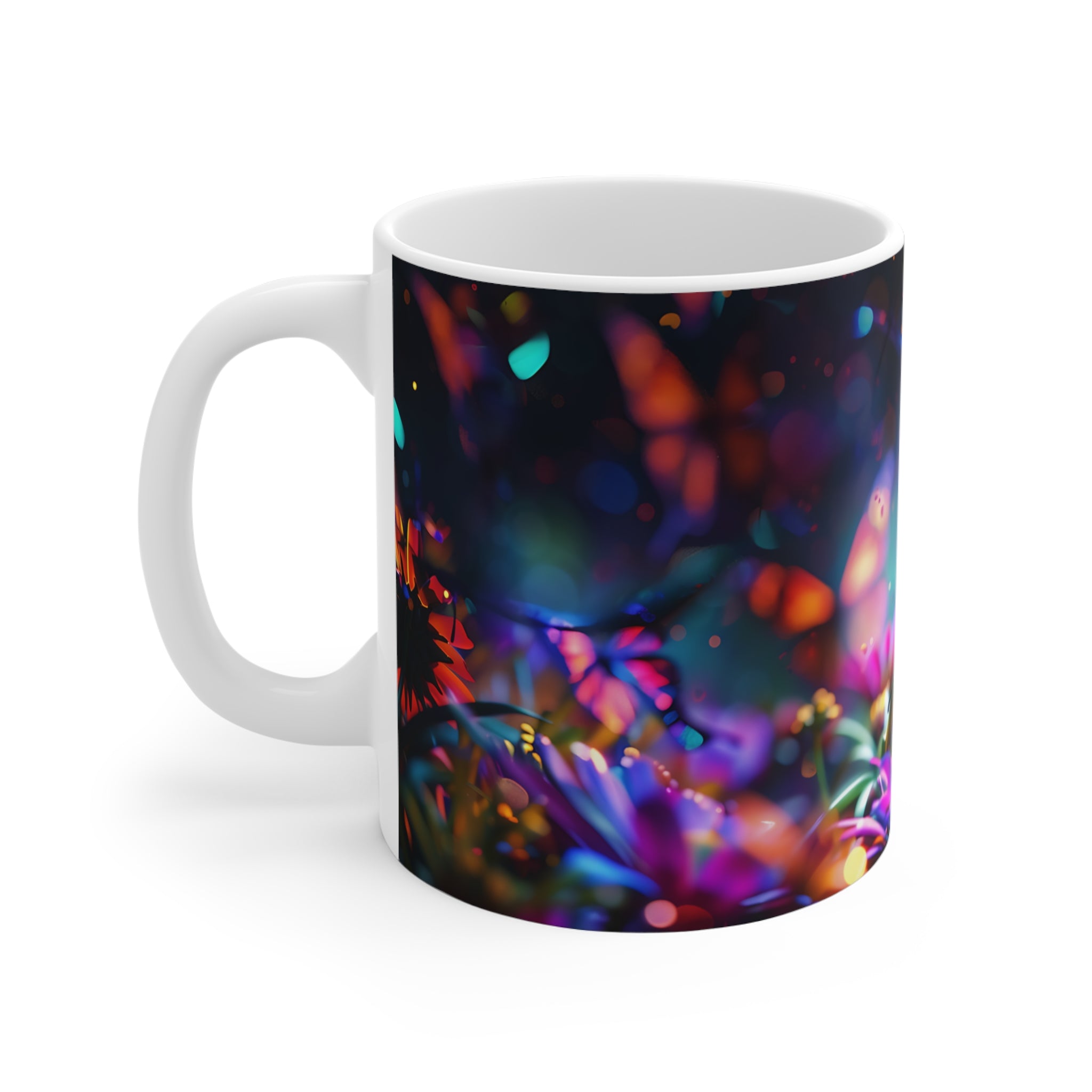Colorful Butterfly and Floral Garden Art Printed Mug