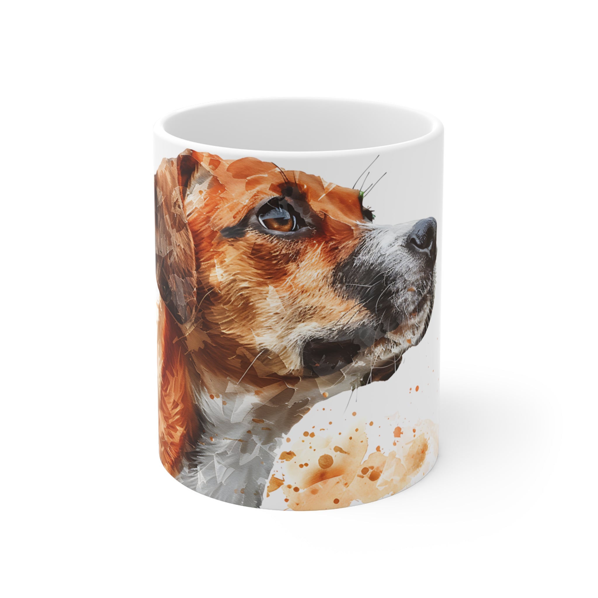 Artistic Dog Portrait Coffee Mug with Watercolor Effect