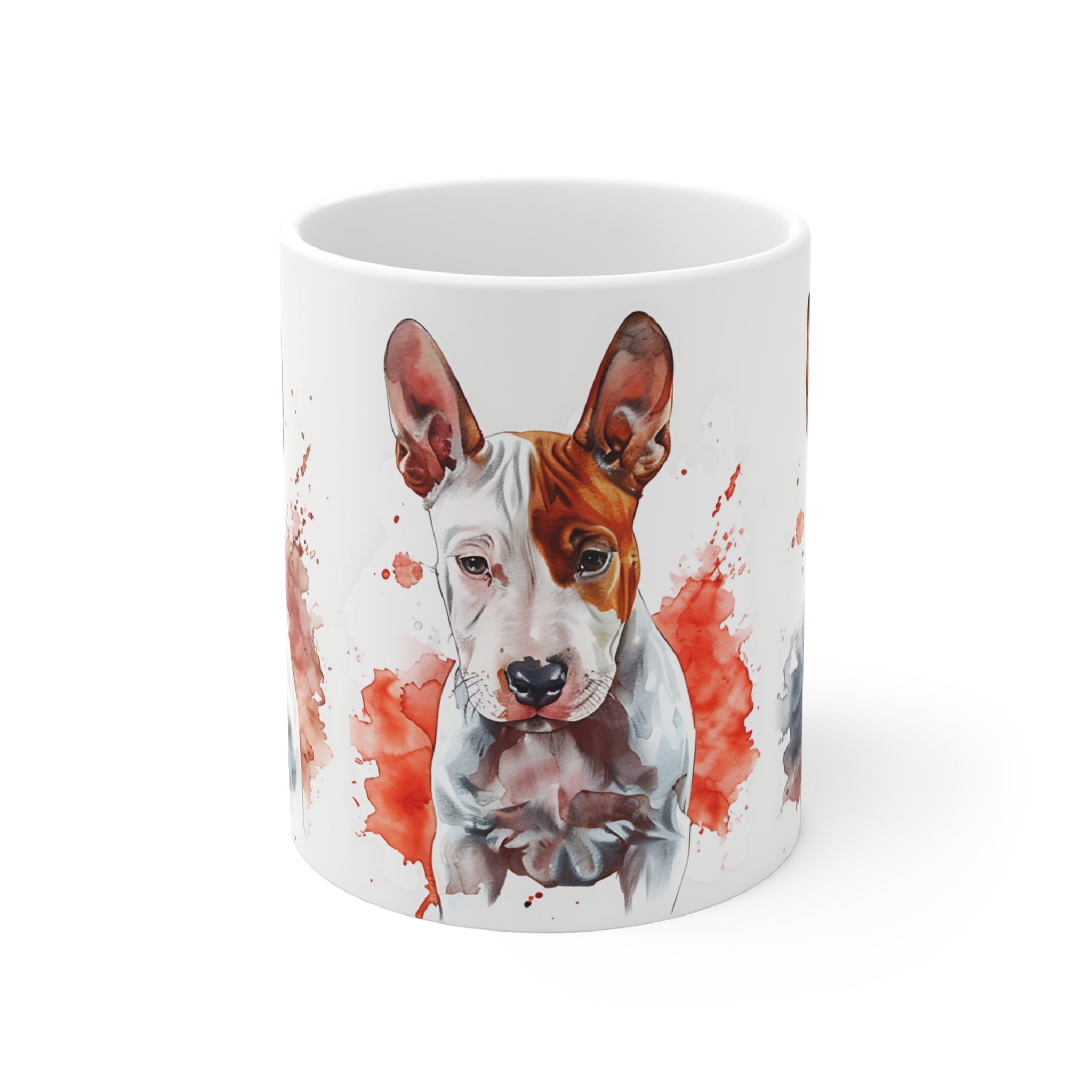 Artistic Basenji Dog Trio Watercolor Mug for Dog Lovers