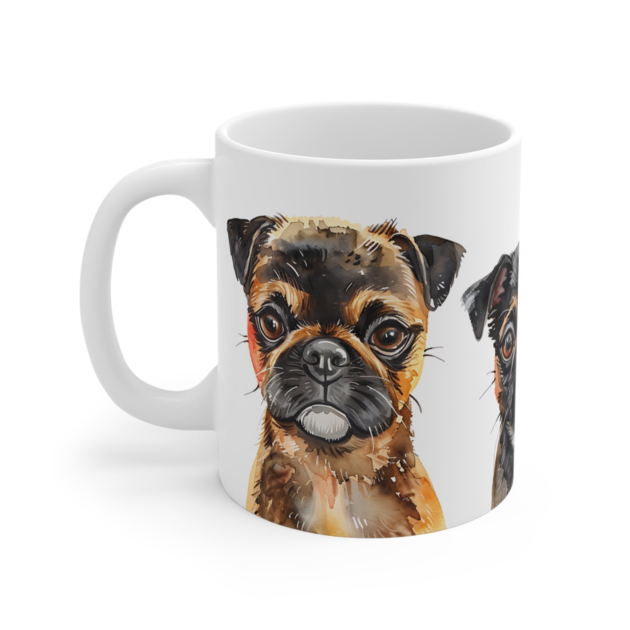 Cute Watercolor Brussels Griffon Dogs Mug - Artistic Pet Portrait