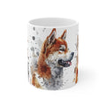 Akita Dog Watercolor Art Coffee Mug - Gift for Dog Lovers