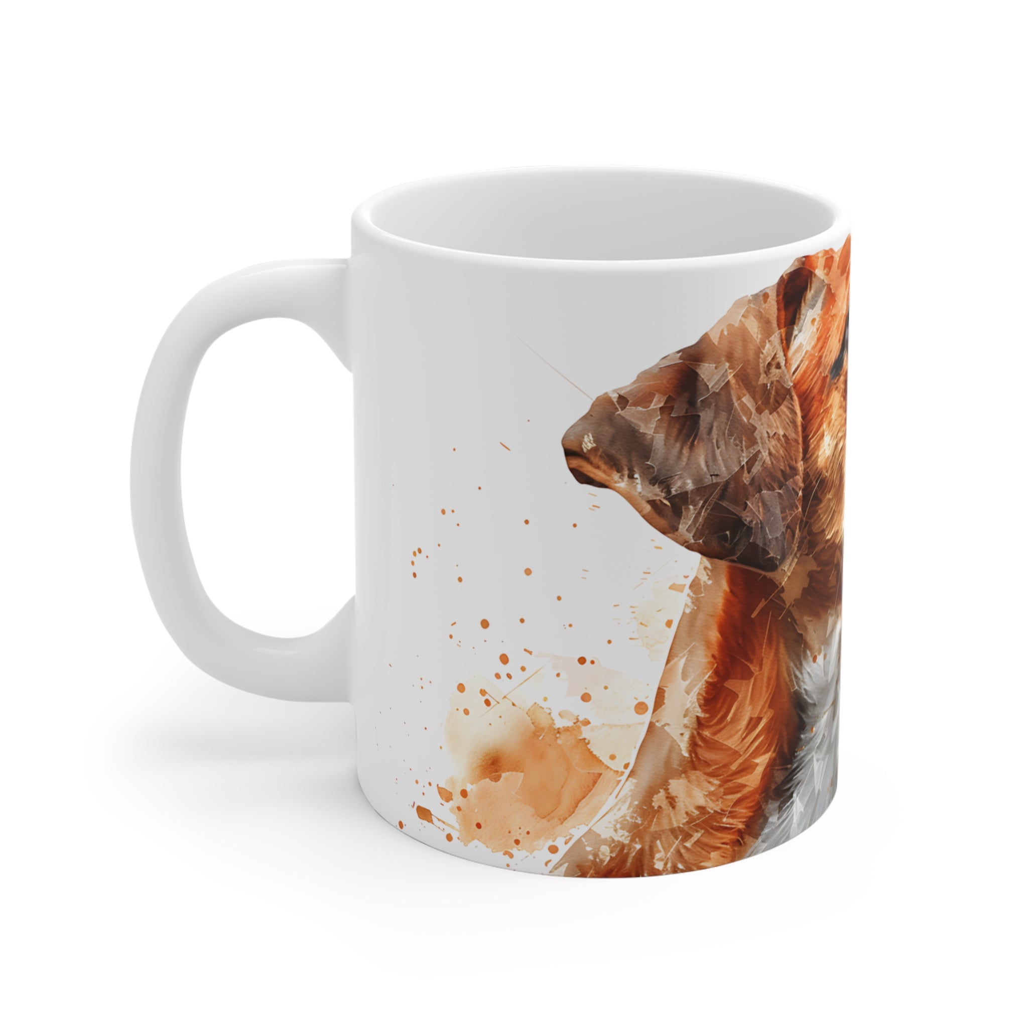 Artistic Dog Portrait Coffee Mug with Watercolor Effect