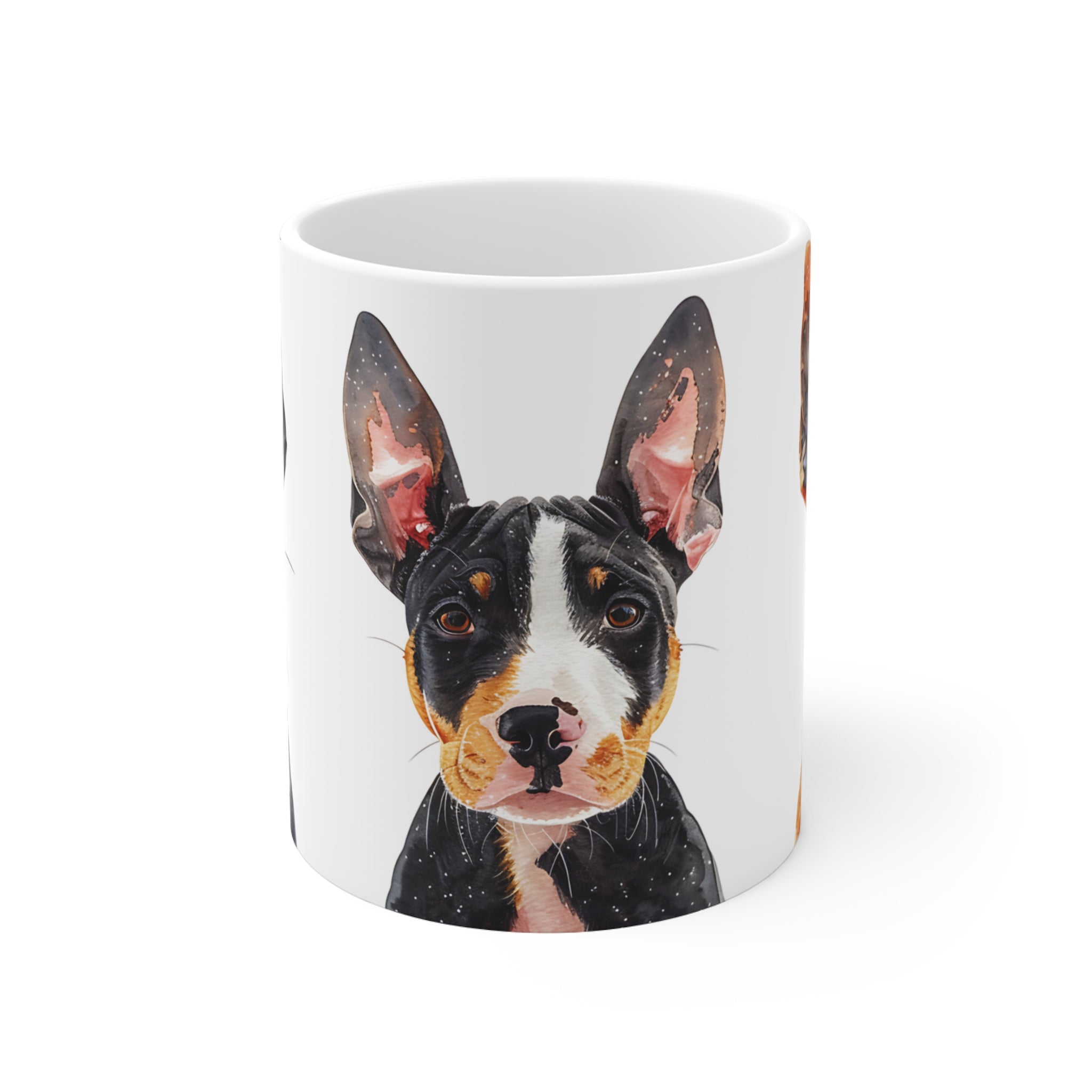 Watercolor Basenji Dog Trio Art Printed Coffee Mug
