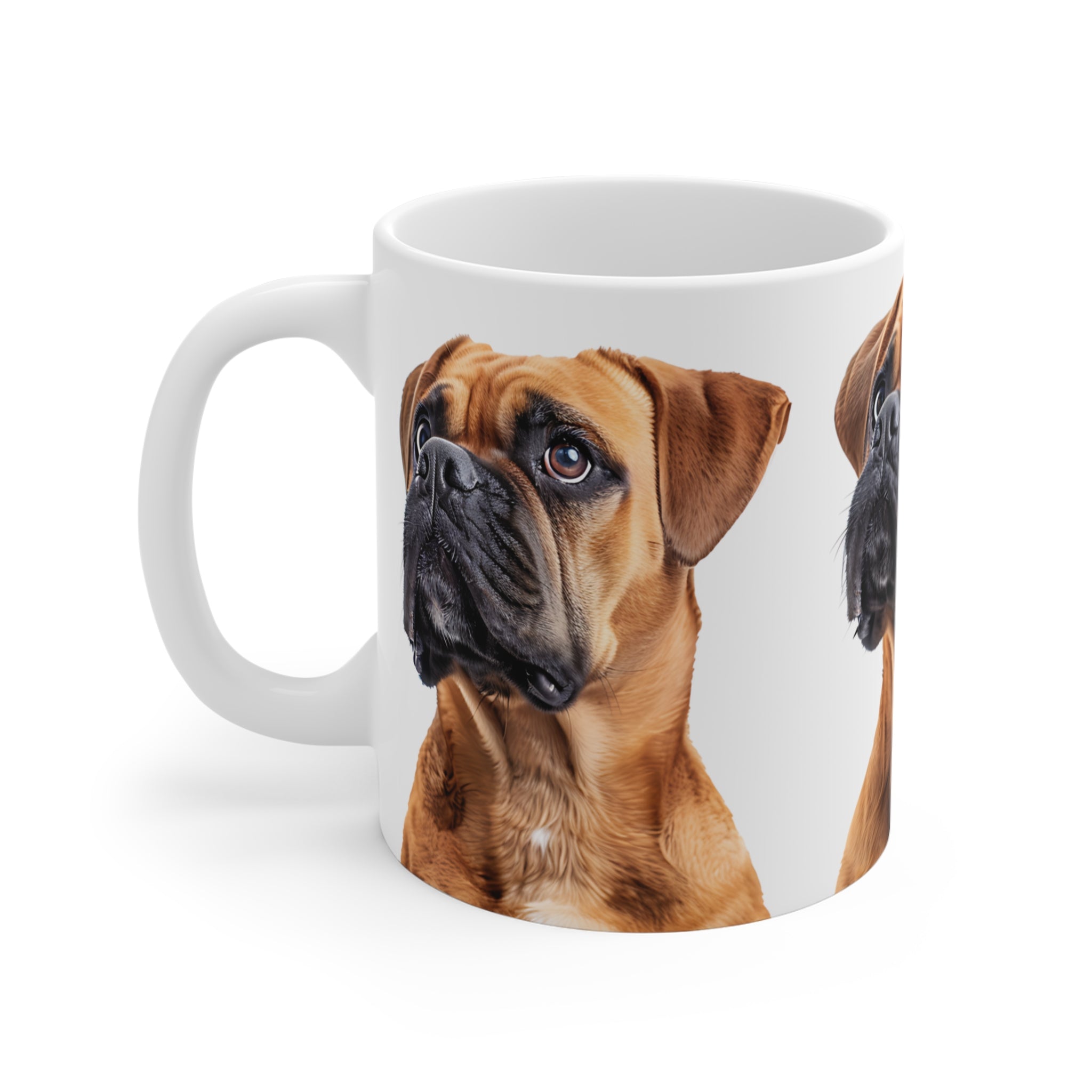 Boxer Dog Art Mug with Three Detailed Expressions for Dog Lovers