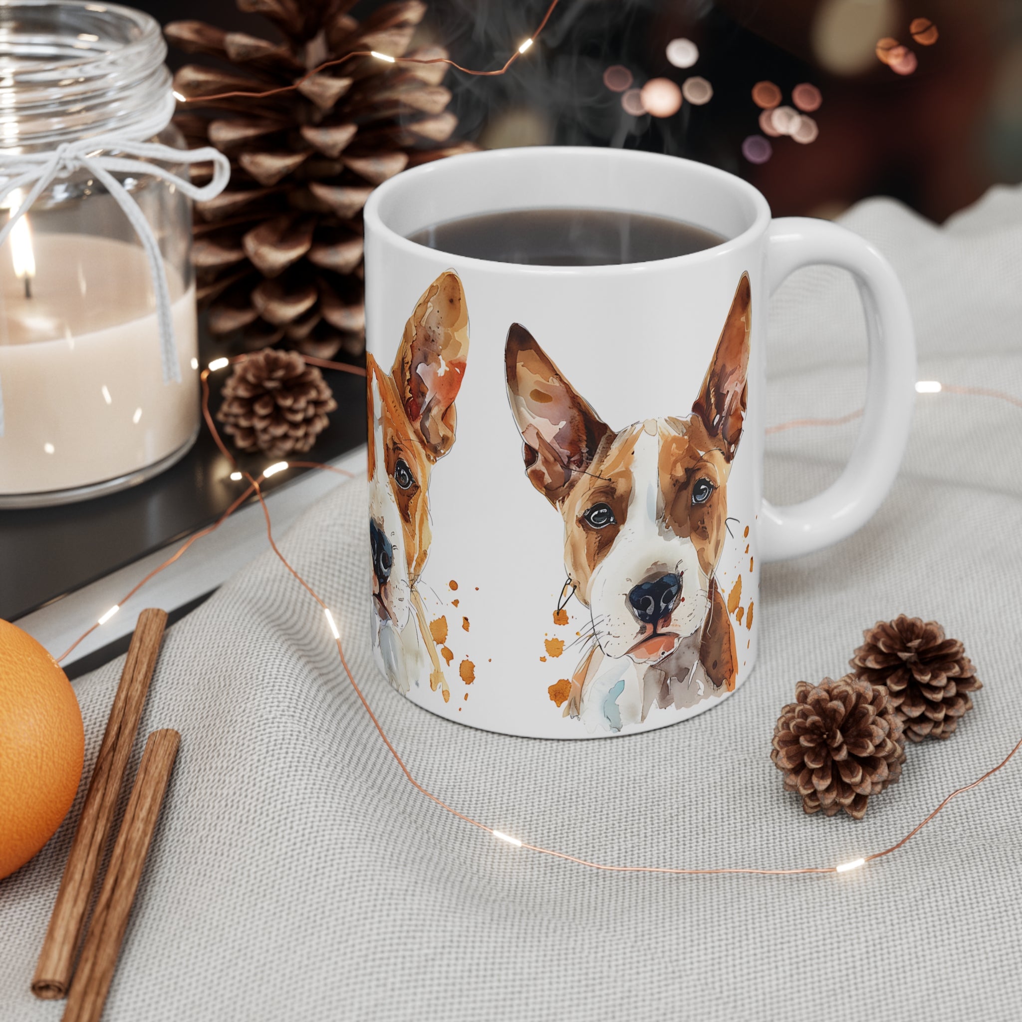 Basenji Dog Watercolor Art Mug - Unique Pet Lover Gift