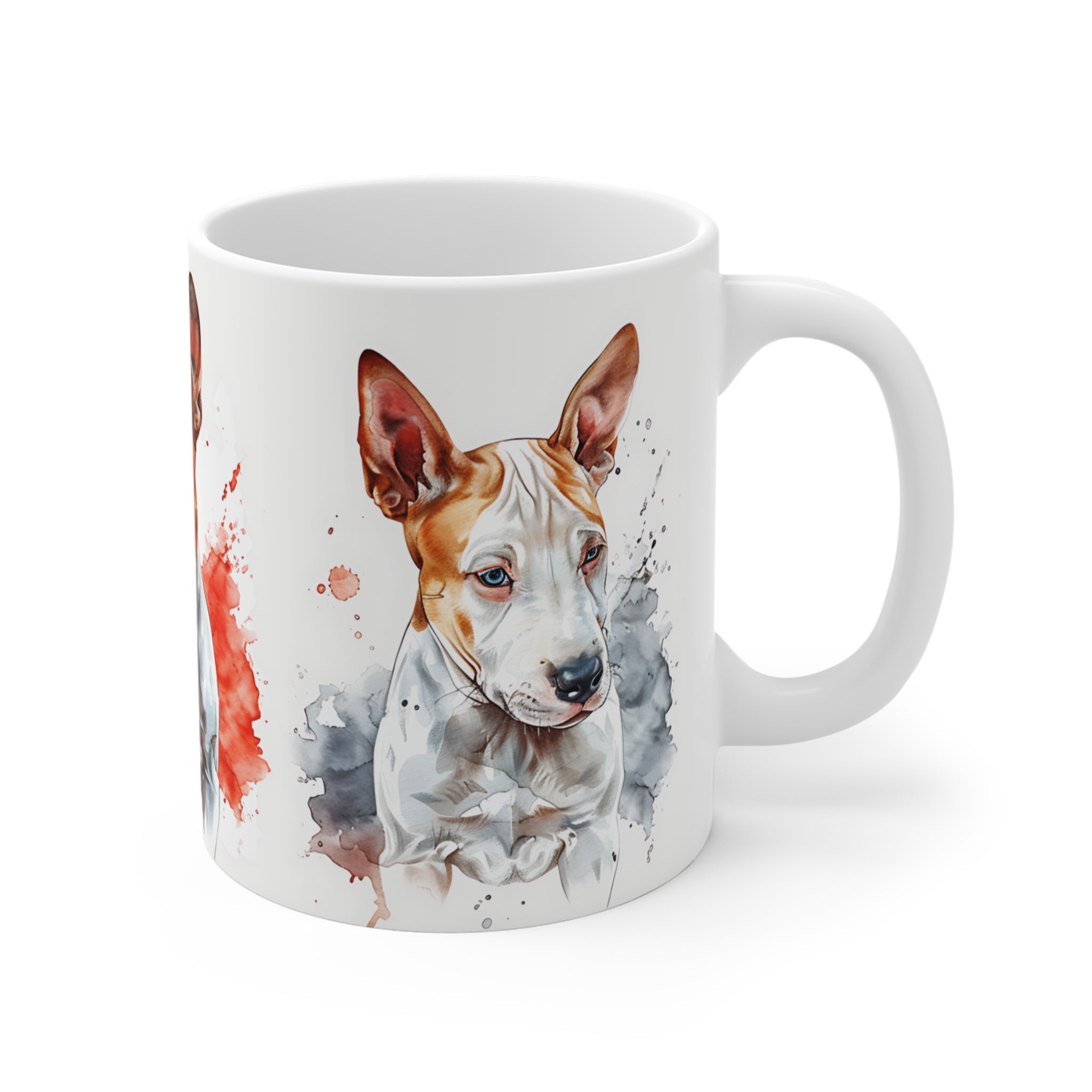 Artistic Basenji Dog Trio Watercolor Mug for Dog Lovers
