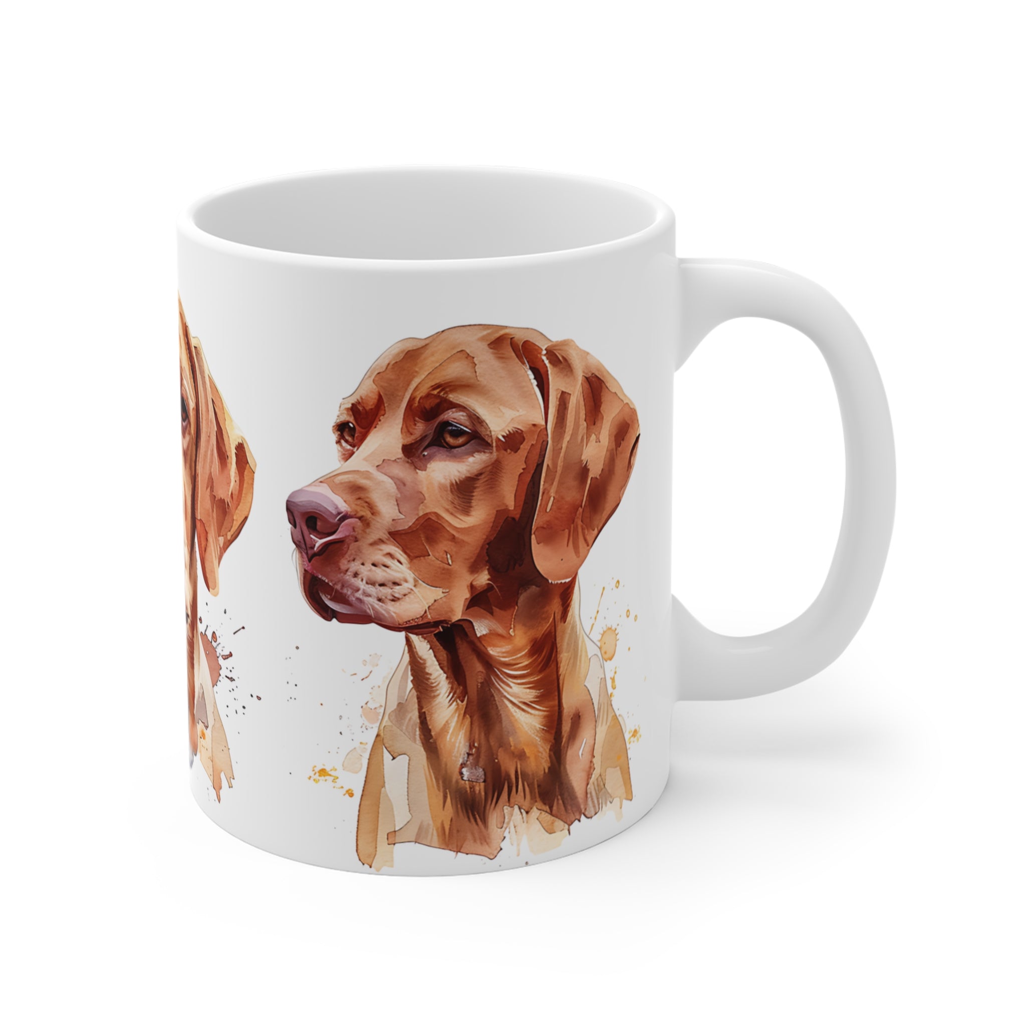 Watercolor Style Vizsla Dog Trio Printed Coffee Mug