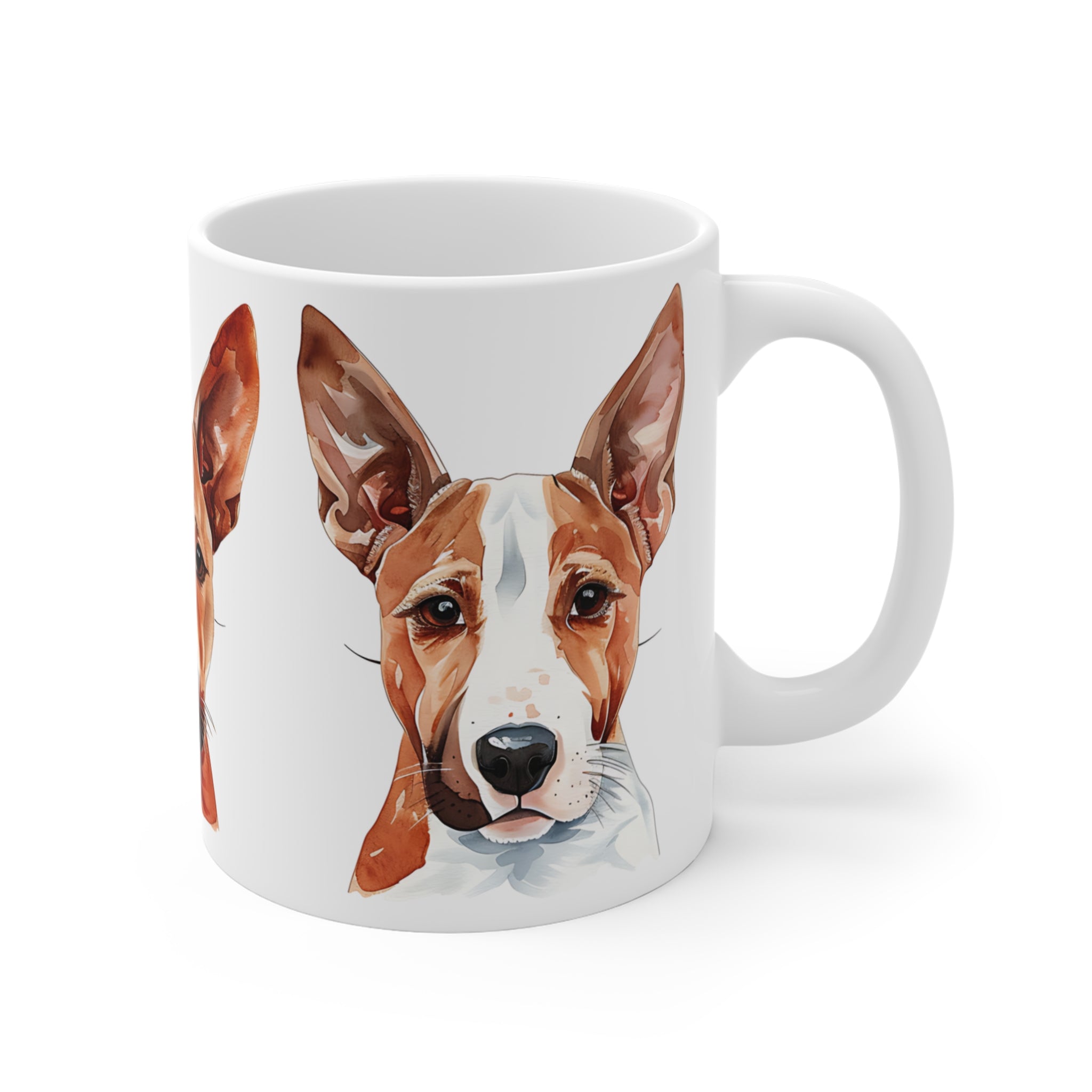 Basenji Dog Trio Watercolor Art Printed Coffee Mug