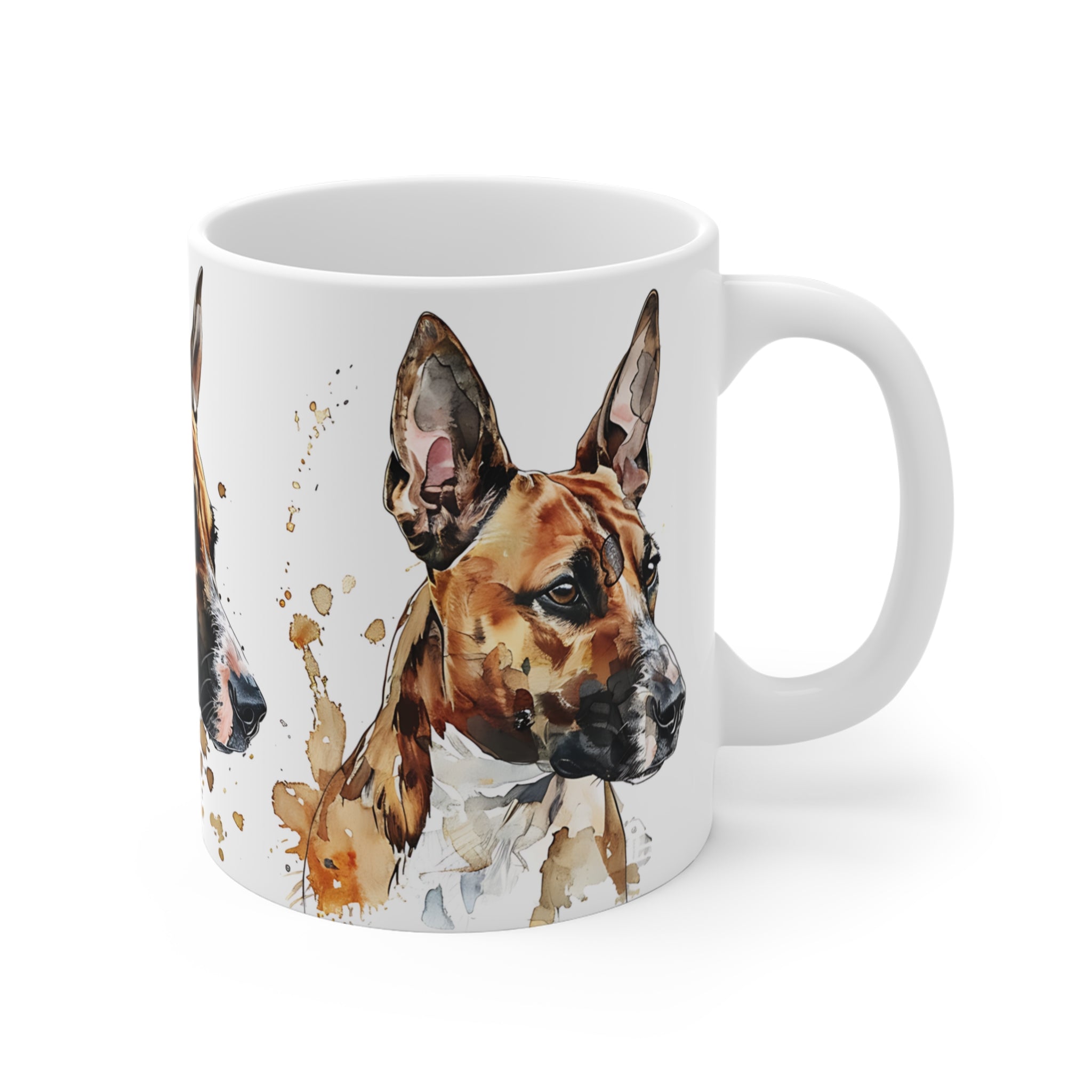 Basenji Dog Watercolor Art Ceramic Coffee Mug