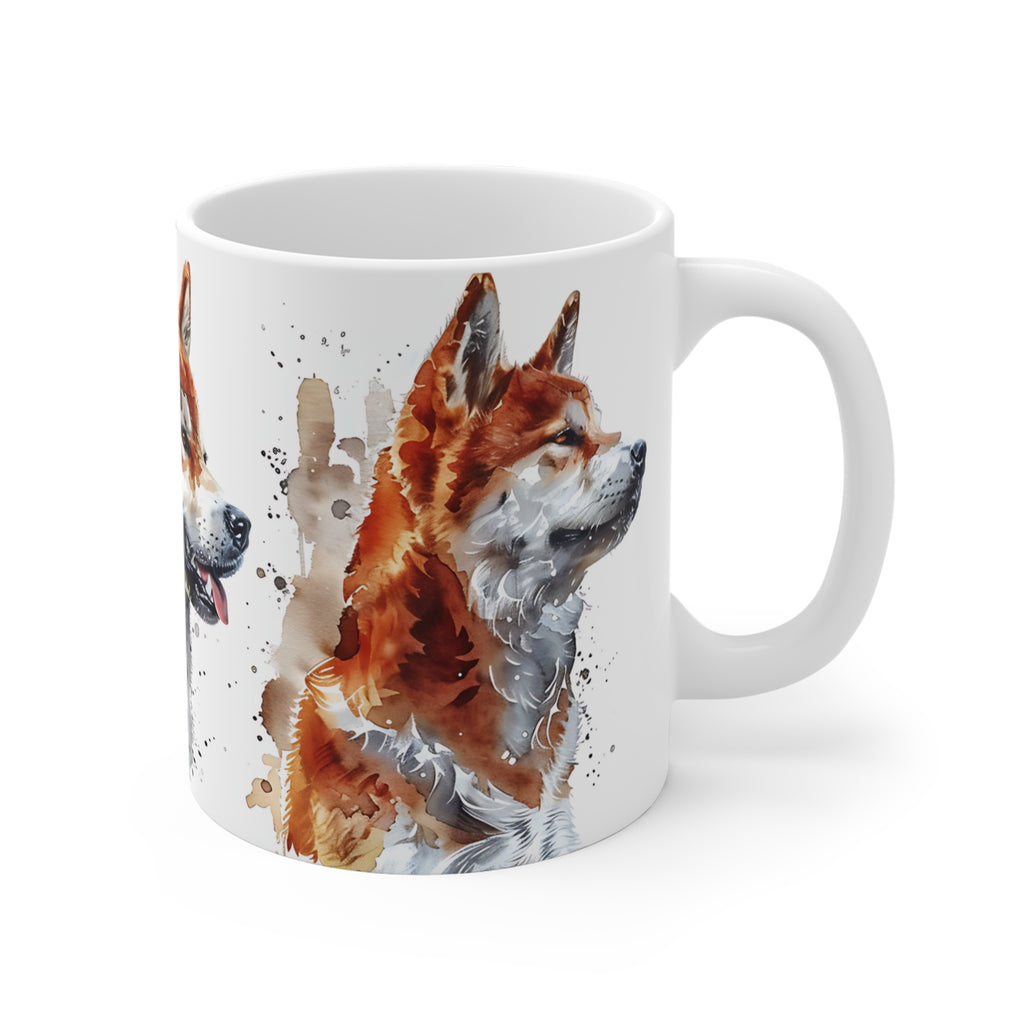 Akita Dog Watercolor Art Coffee Mug - Gift for Dog Lovers