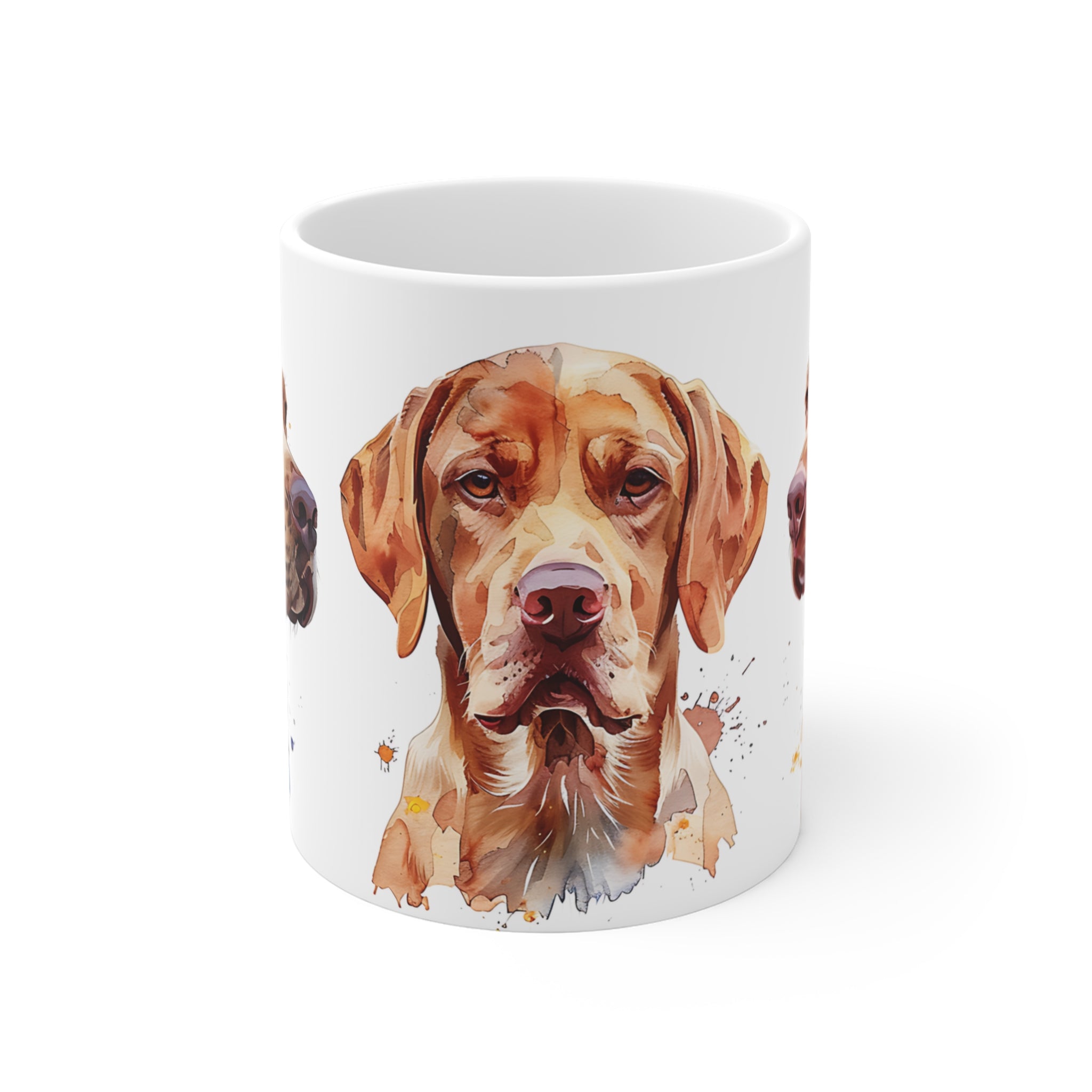 Watercolor Style Vizsla Dog Trio Printed Coffee Mug