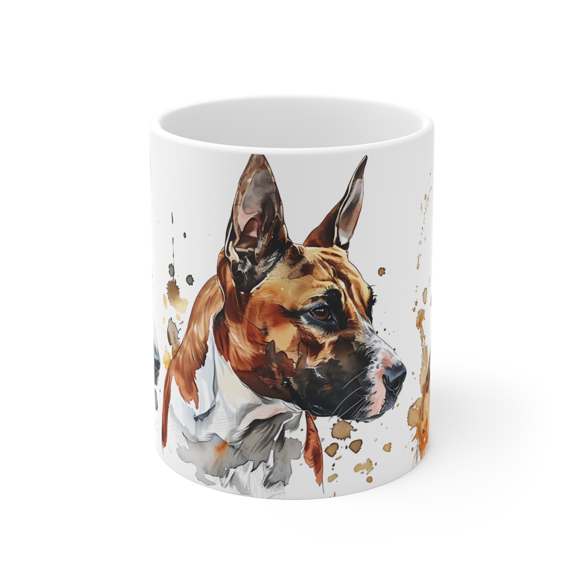 Basenji Dog Watercolor Art Ceramic Coffee Mug