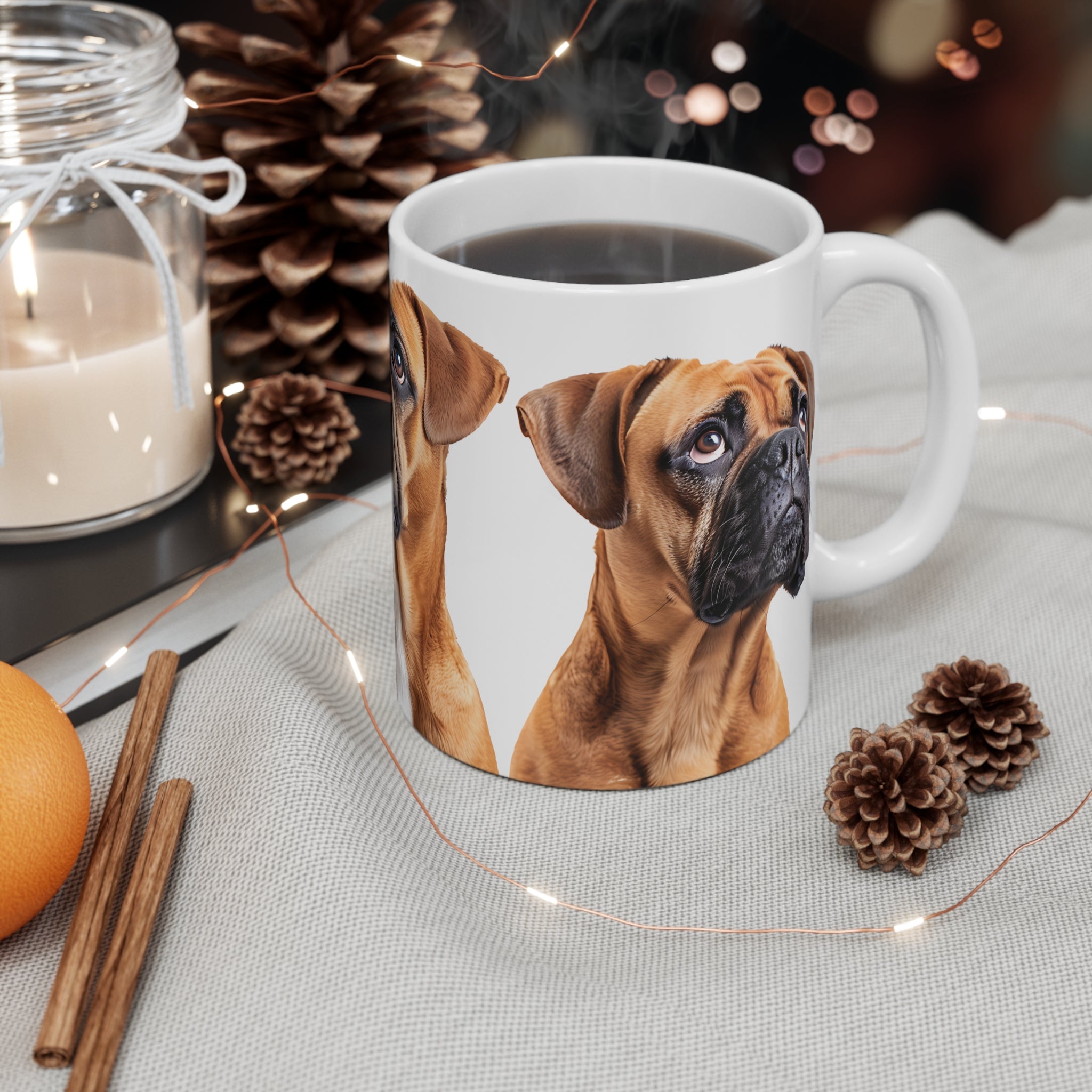 Boxer Dog Art Mug with Three Detailed Expressions for Dog Lovers