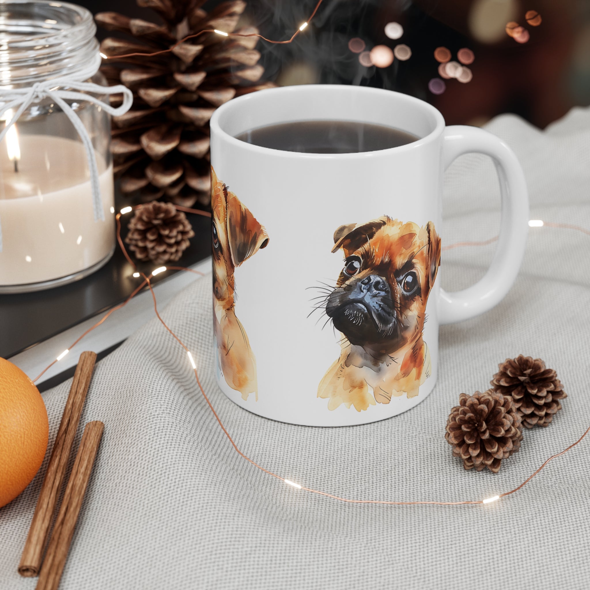 Cute Watercolor Brussels Griffon Dog Mug for Pet Lovers