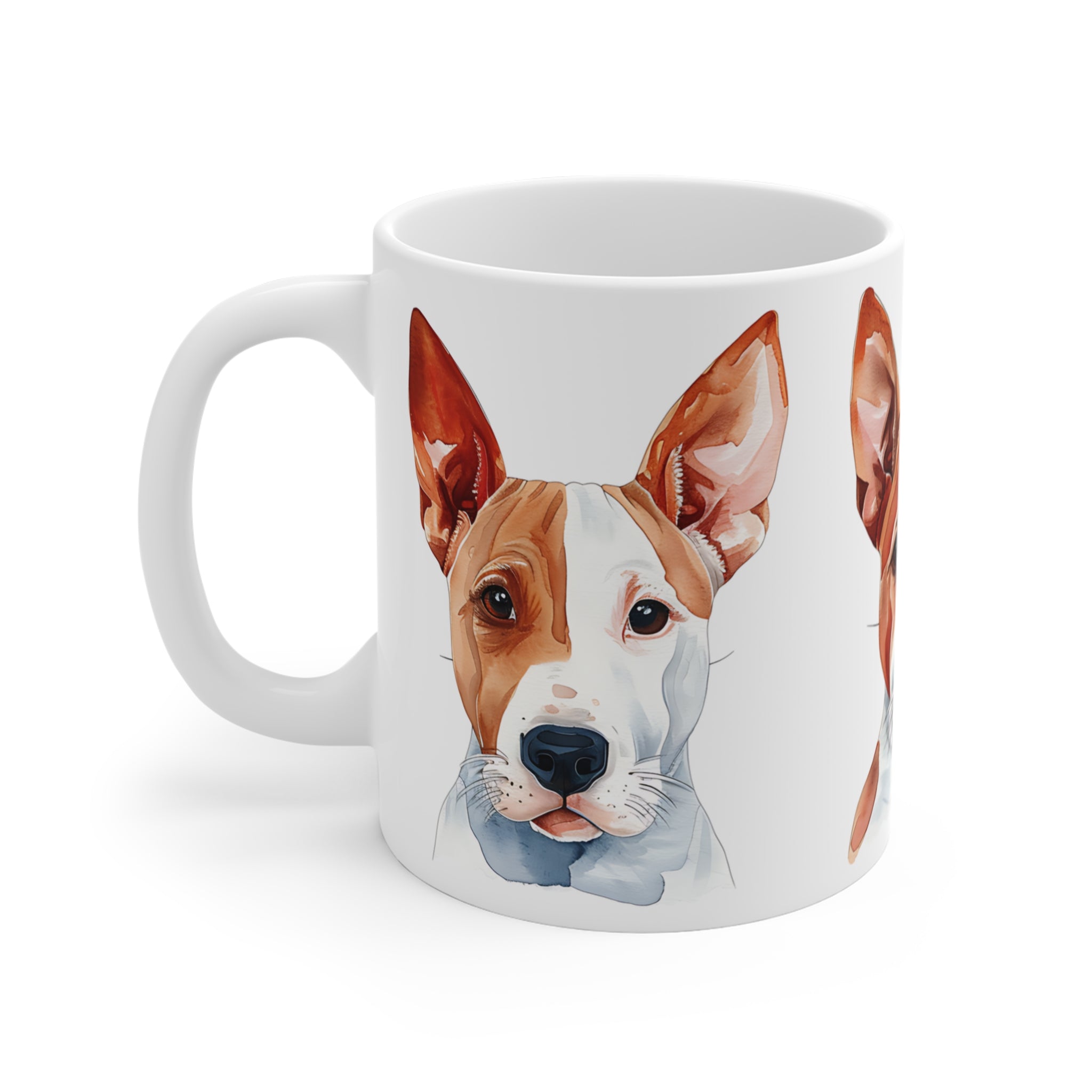 Basenji Dog Trio Watercolor Art Printed Coffee Mug