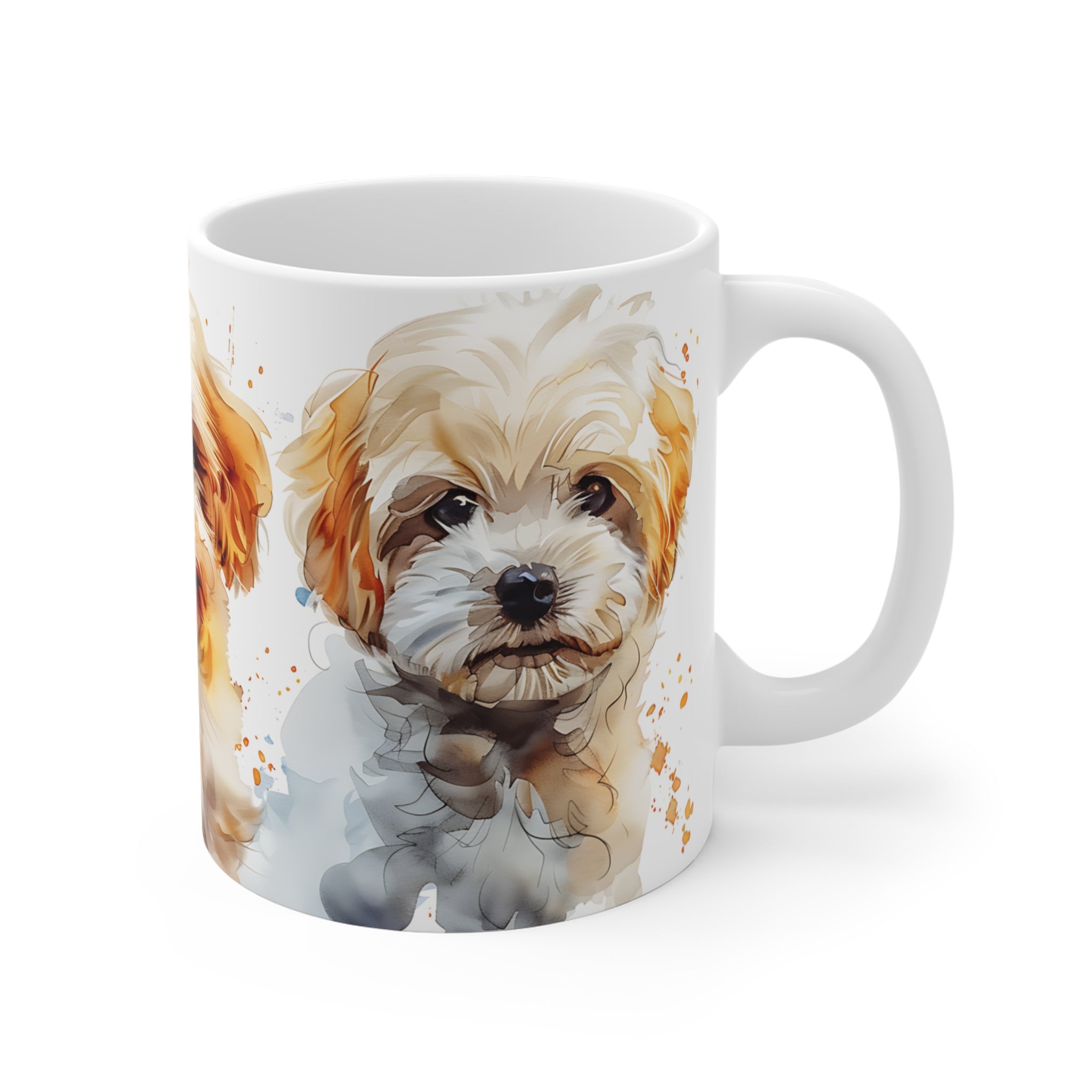 Cute Watercolor Maltese Dog Art Coffee Mug Gift