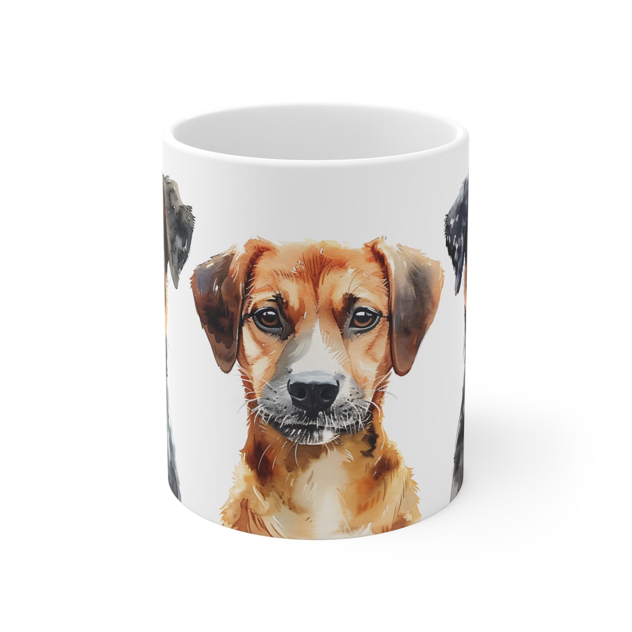 Watercolor Portraits of Three Dogs Ceramic Coffee Mug
