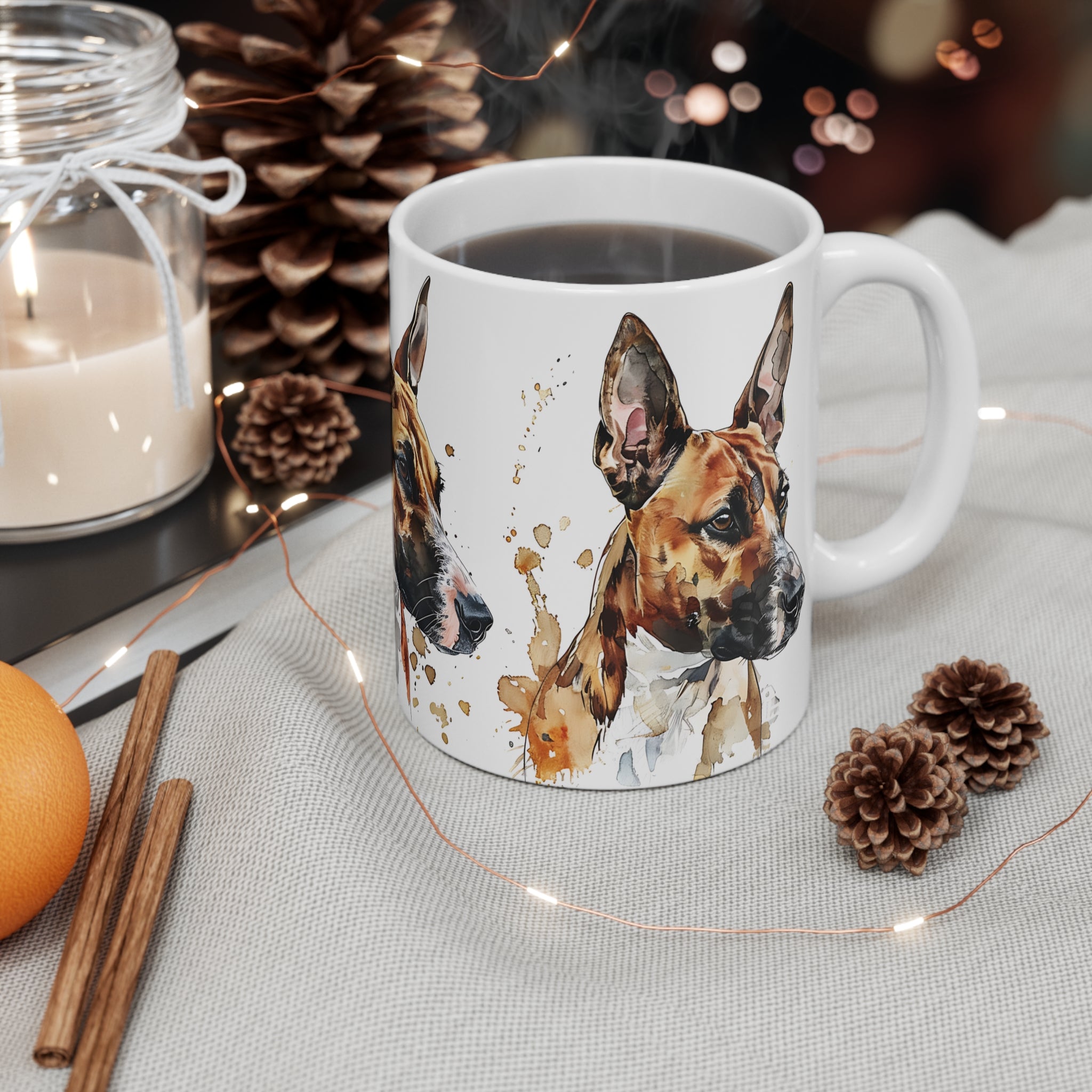Basenji Dog Watercolor Art Ceramic Coffee Mug