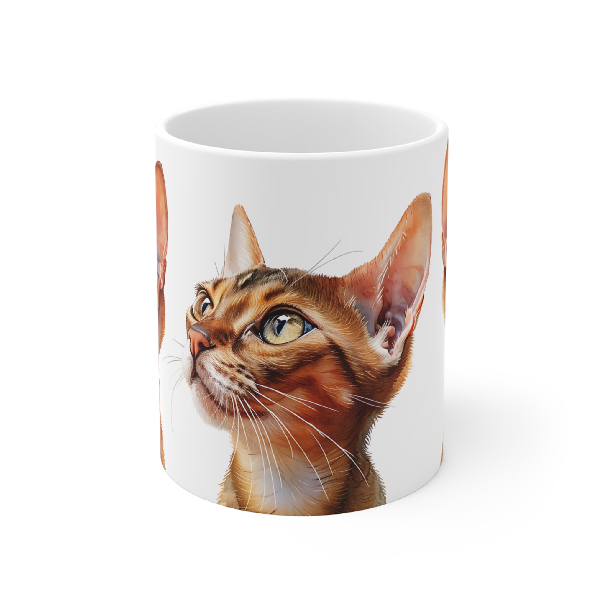Artistic Cat Portraits Mug with Detailed Cat Faces Illustration