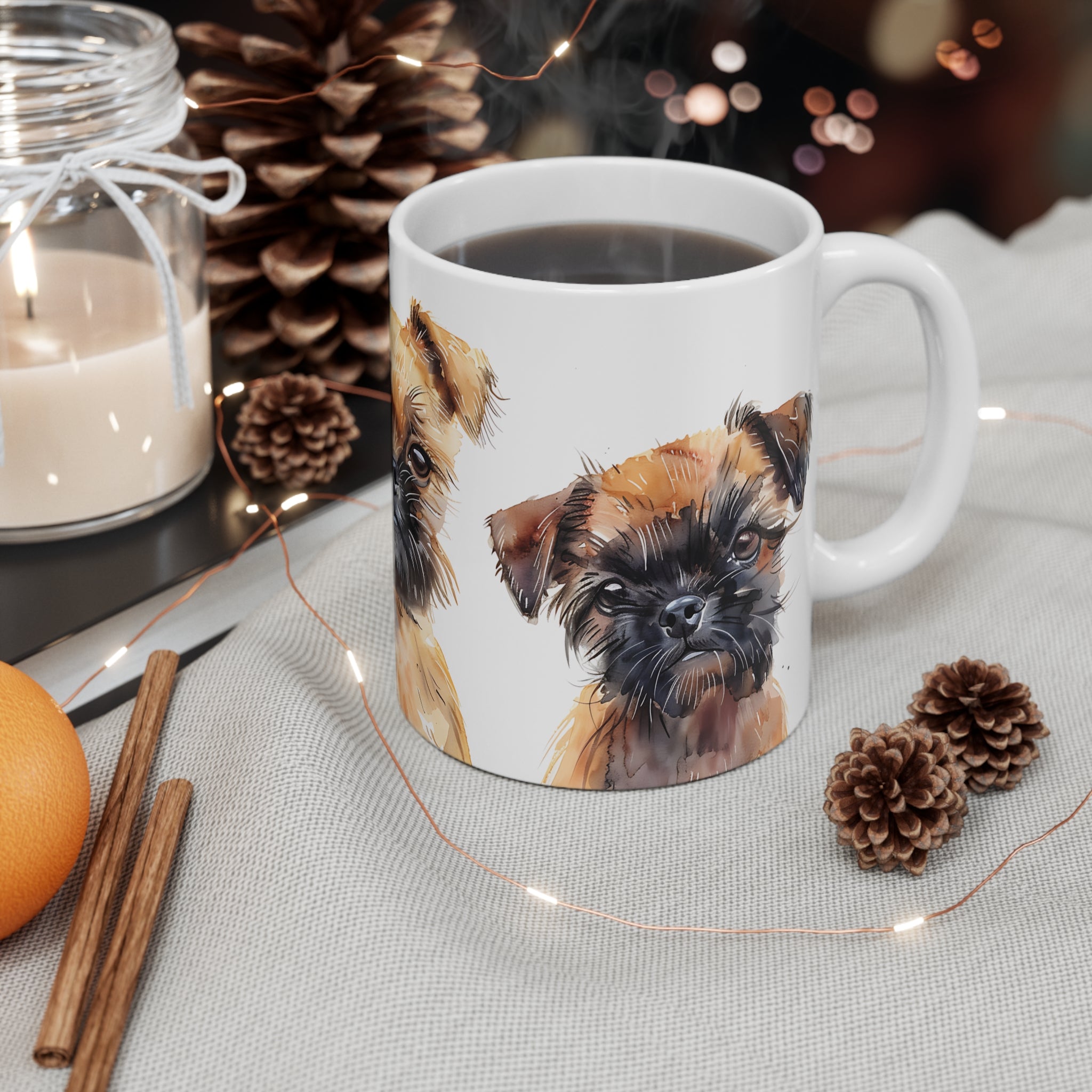 Cute Watercolor Brussels Griffon Dogs Mug for Dog Lovers