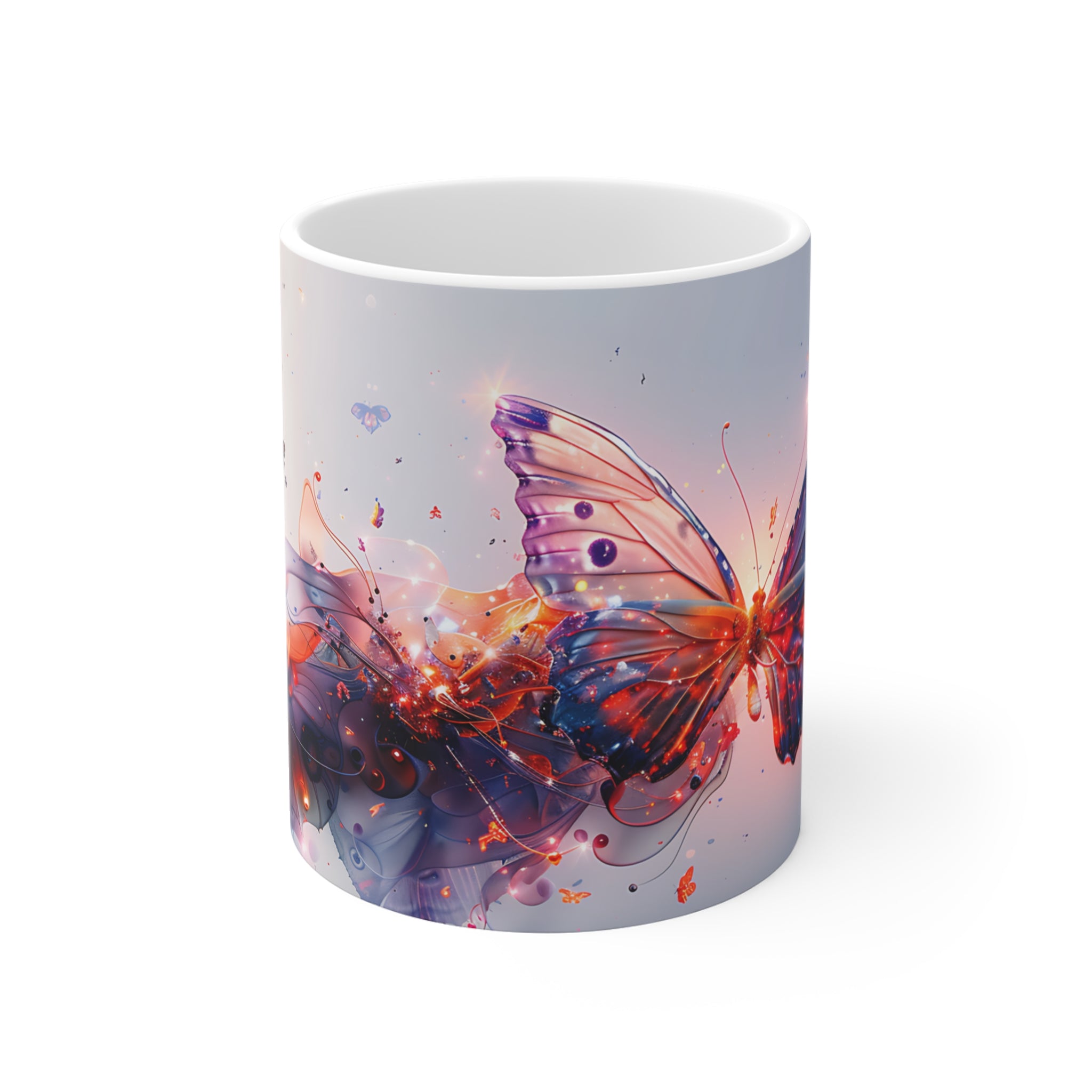 Abstract Colorful Butterfly Art Printed Mug for Nature Lovers