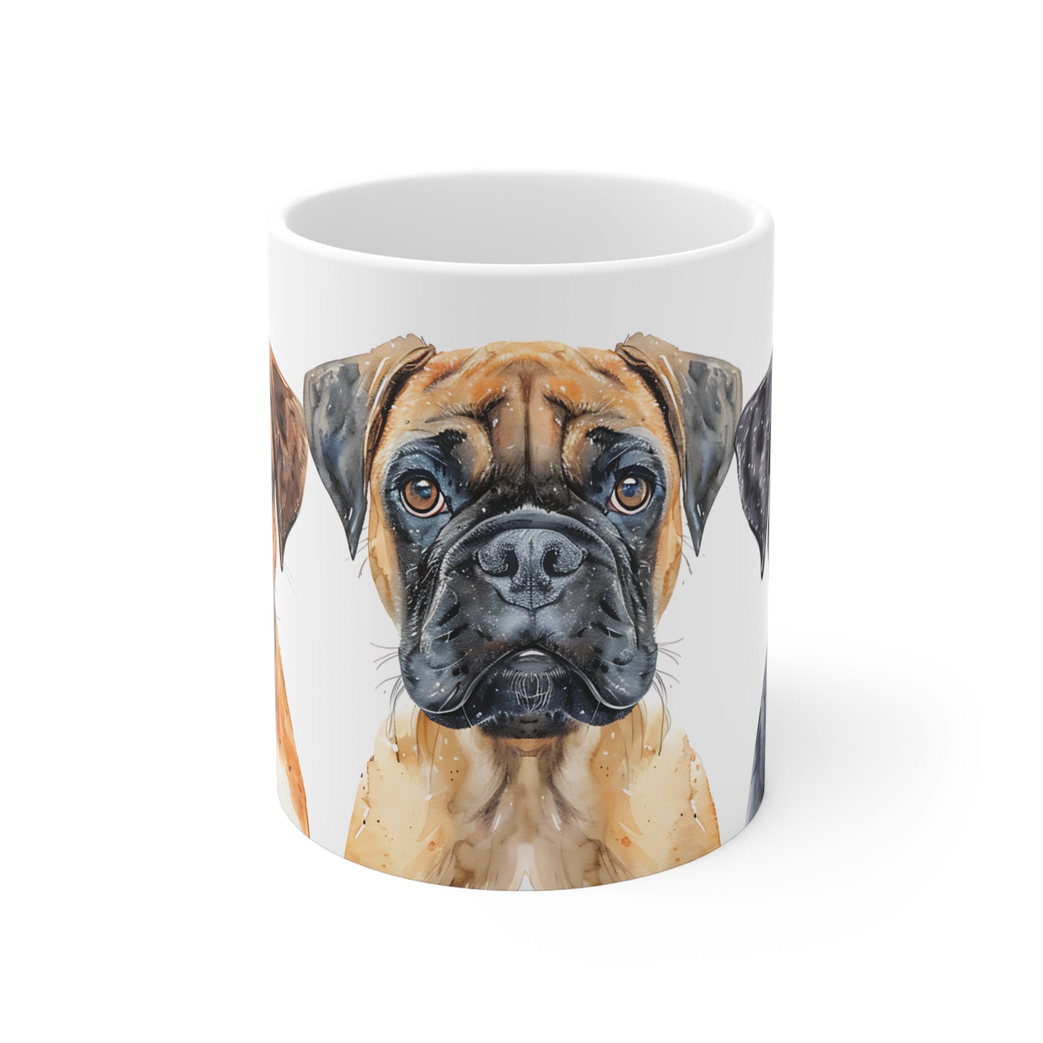 Mug with Watercolor Boxer Dog Trio Art for Dog Lovers