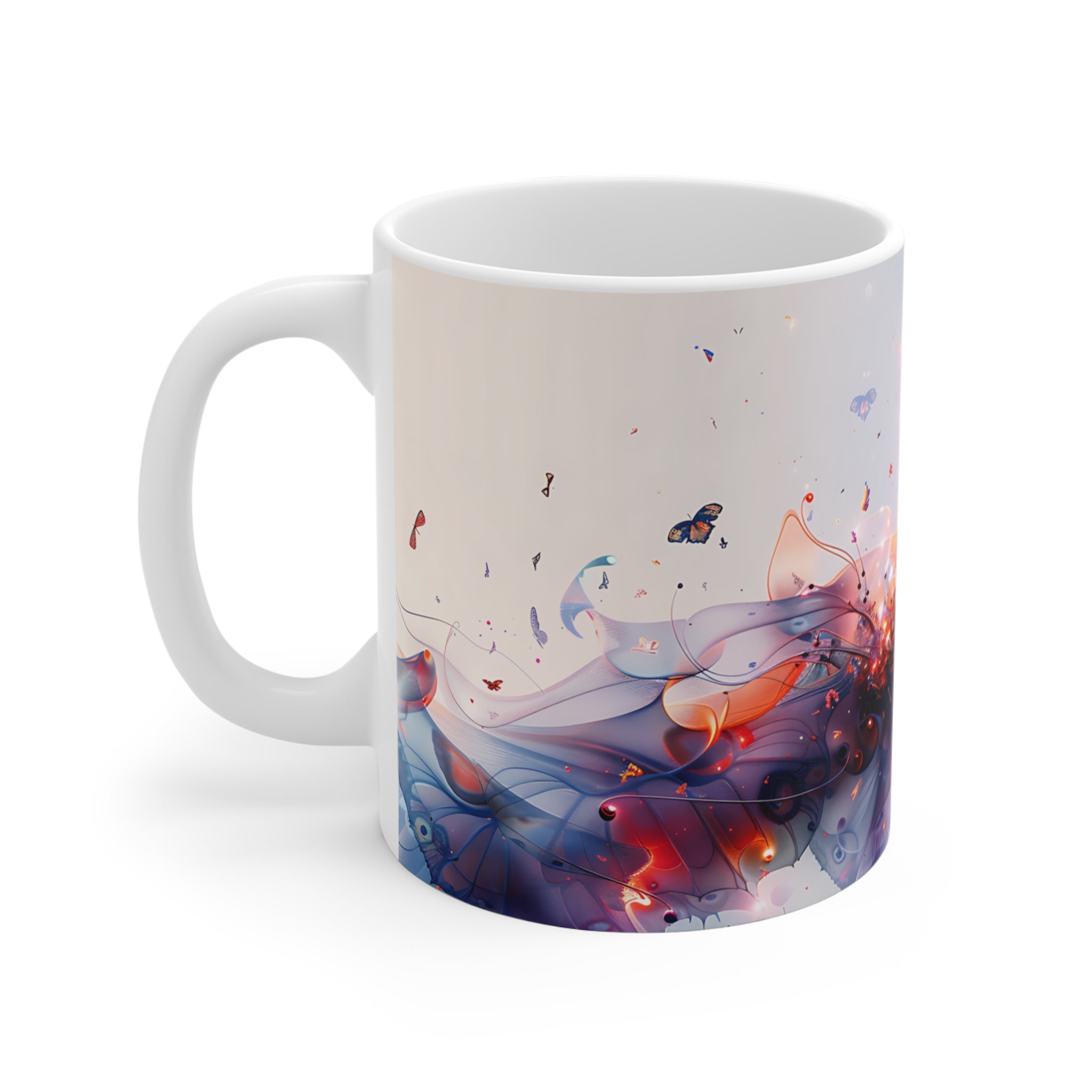 Abstract Colorful Butterfly Art Printed Mug for Nature Lovers