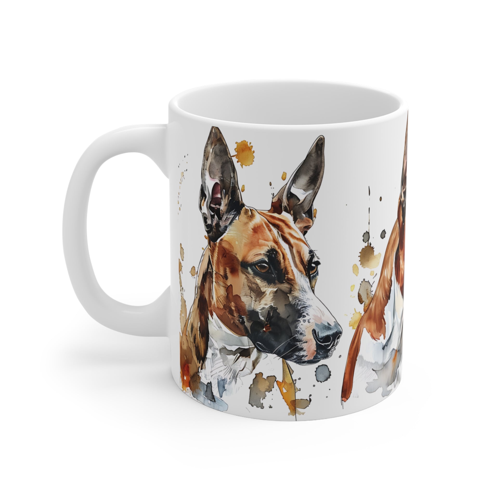 Basenji Dog Watercolor Art Ceramic Coffee Mug