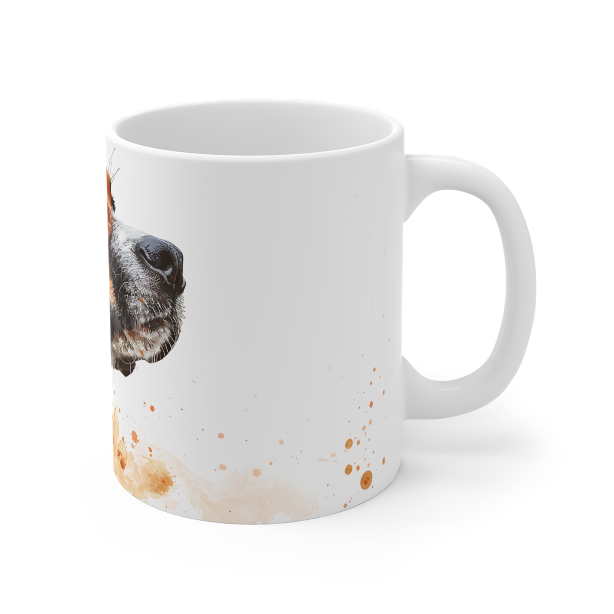 Artistic Dog Portrait Coffee Mug with Watercolor Effect