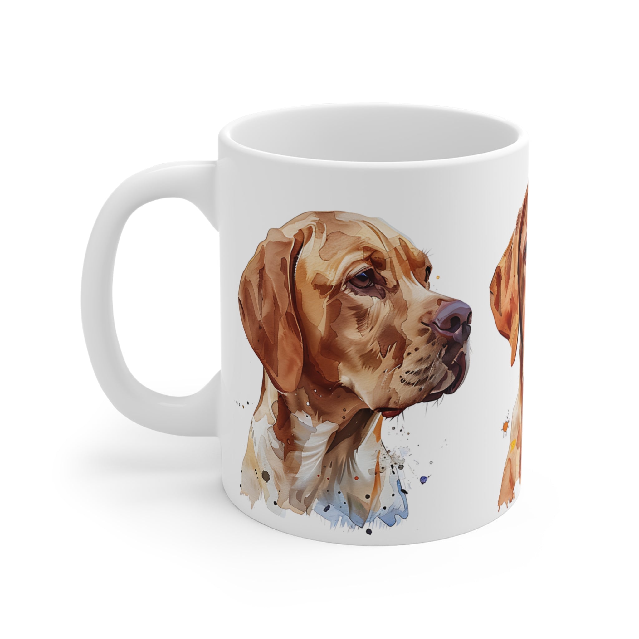 Watercolor Style Vizsla Dog Trio Printed Coffee Mug