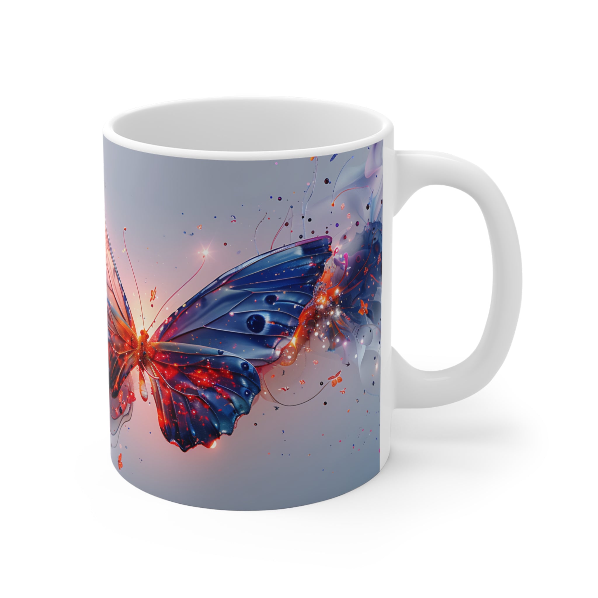 Abstract Colorful Butterfly Art Printed Mug for Nature Lovers