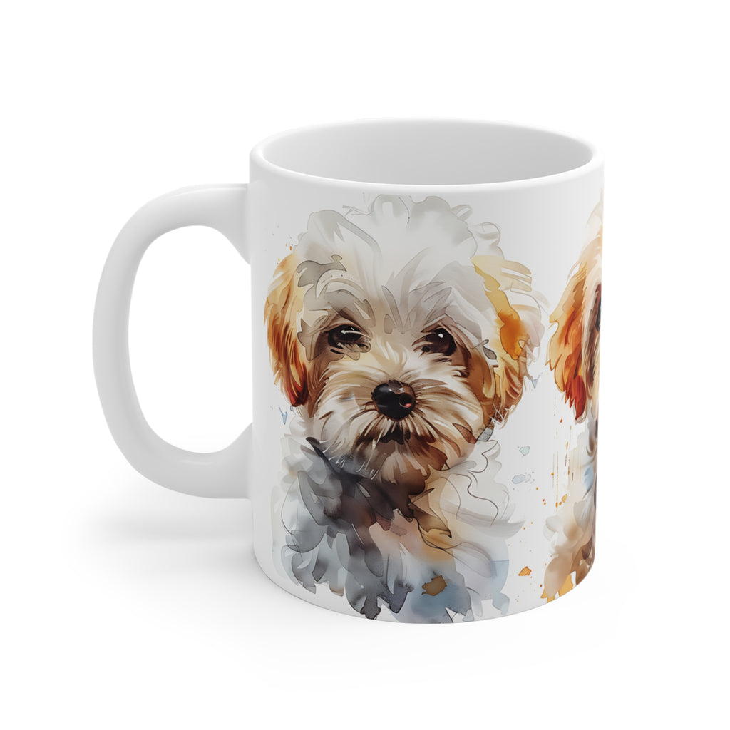 Cute Watercolor Maltese Dog Art Coffee Mug Gift