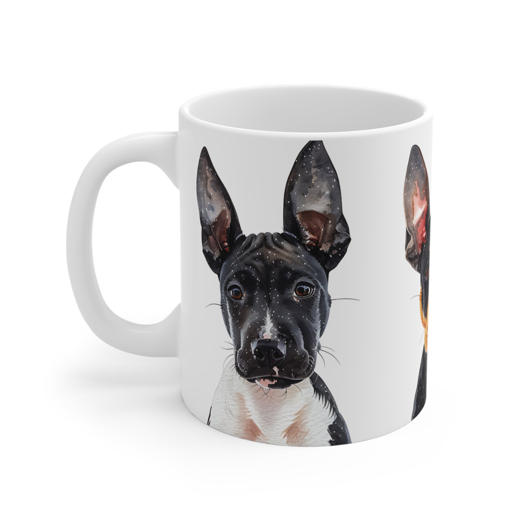 Watercolor Basenji Dog Trio Art Printed Coffee Mug
