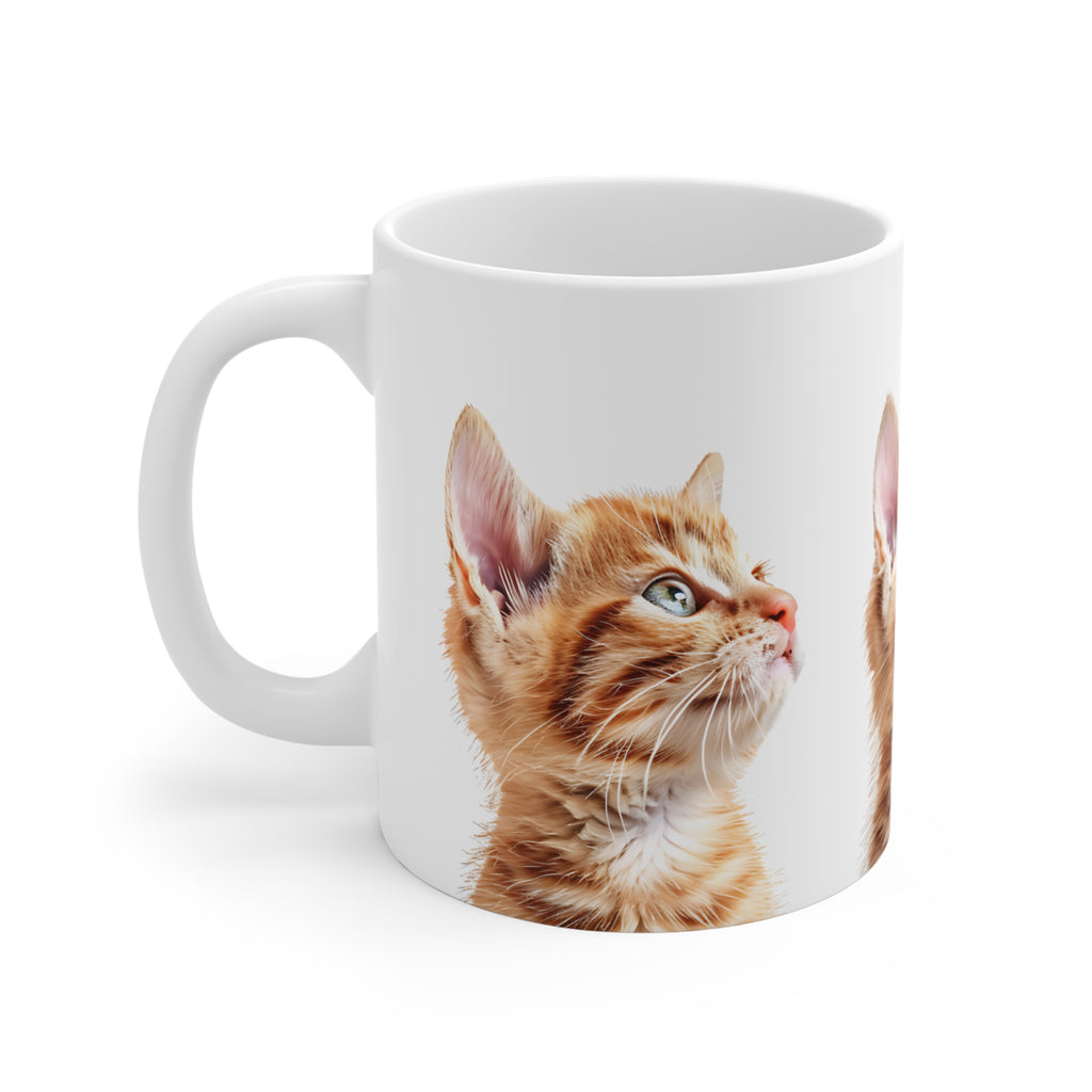 Adorable Orange Tabby Kitten Trio Ceramic Coffee Mug