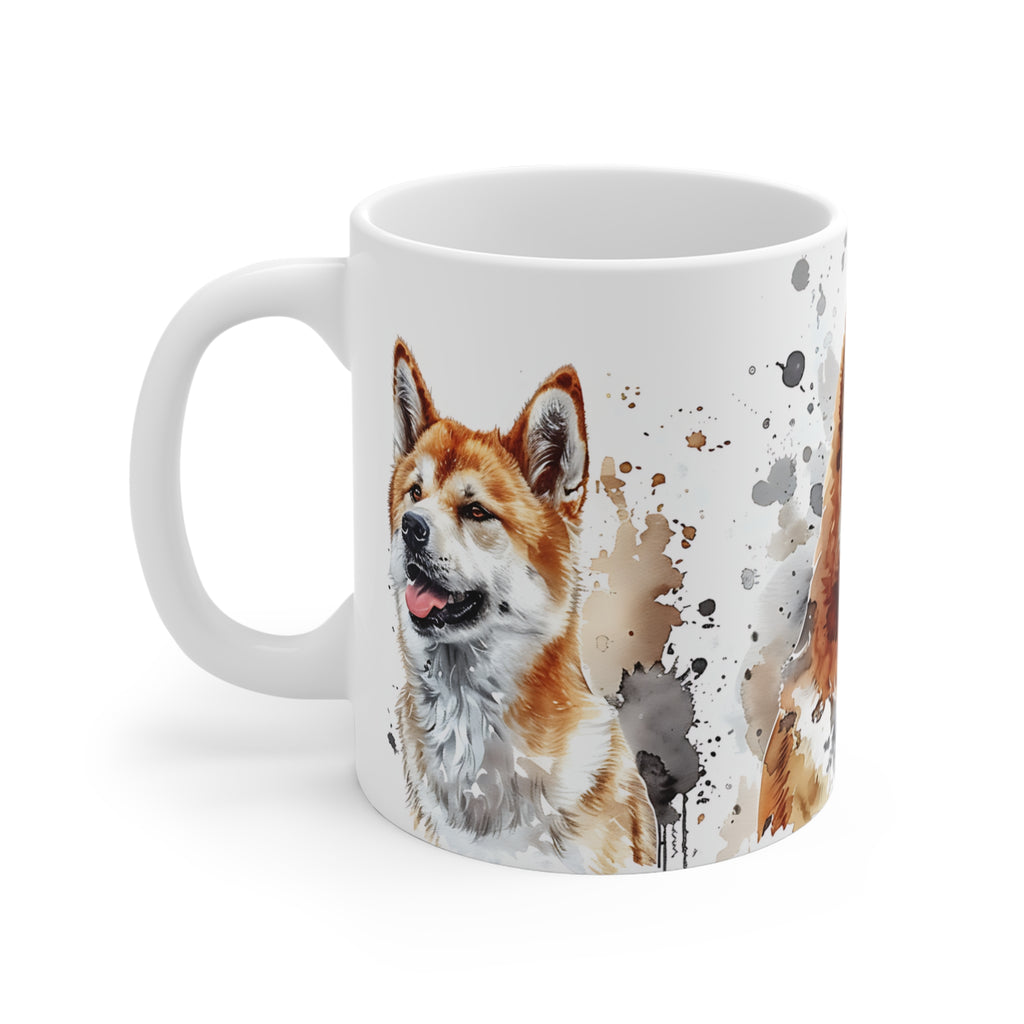 Akita Dog Watercolor Art Coffee Mug - Gift for Dog Lovers